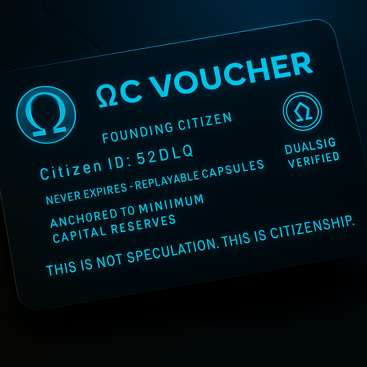 ΩOS Voucher — Claim Your Capsule to the World’s First AI-Based Human Life OS